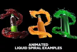 Animated water-liquid splash simulation - NO PLUGIN 3D model