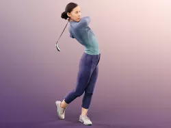 Anita 20024-05 - Animated Female Golfer Hitting The Ball 3D model