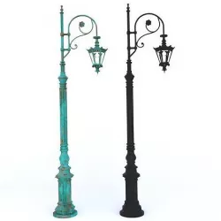 Antique Victorian Lamp Post Low-poly 3D model