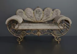 Antique wrought iron sofa 3D model