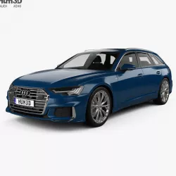 Audi A6 S-Line avant with HQ interior 2018 3D model