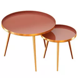 AVRIL - Nest of Tables Blue-Pink-Green- Black 3D model