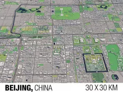 Beijing China 30x30km 3D City Map 3D model
