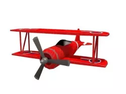 Biplane game ready 3d model  Low-poly 3D model