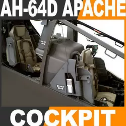 Boeing AH-64D Apache Longbow Attack Helicopter Cockpit 3D model
