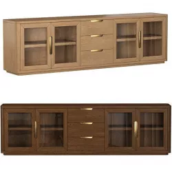 BRETON GLASS 4-DOOR MEDIA CONSOLE WITH DRAWERS 3D model
