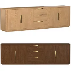 BRETON PANEL 4-DOOR MEDIA CONSOLE WITH DRAWERS 3D model