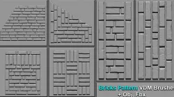 Bricks Pattern VDM Brushes with Obj and Fbx 3D model