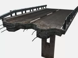 Broken Highway Low-poly 3D model