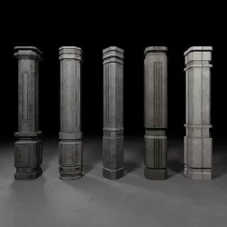 Brutalist Pillars 3D model