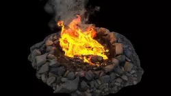 Campfire 01 Low-poly 3D model