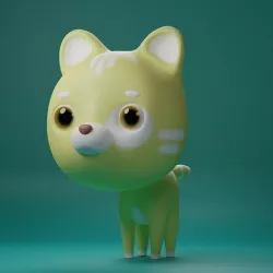 cartoon character cat 3D model