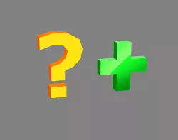 Cartoon question mark - medical care buff Low-poly 3D model