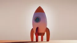 Cartoon Rocket Low-poly 3D model