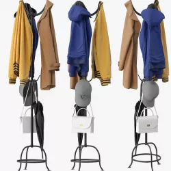 Cast Metal Standing Coat Rack 3D model