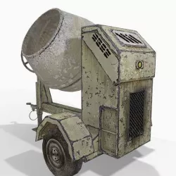 Cement Mixer Low-poly 3D model