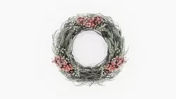 Christmas Mistletoe Wreath with Red fruit 3D model