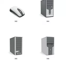 Collection of Old School Personal Computer Cases - CPU Low-poly 3D model