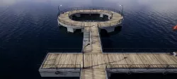 Concrete pier and  bridge Low-poly 3D model