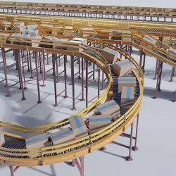 Conveyor Belt Scene and Constructor Low-poly 3D model