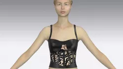 CORSET  LEATHER  LACE DETAIL  HEART NECKLINE COLOR 3D model