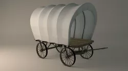 Covered Flatbed Wagon 3D model