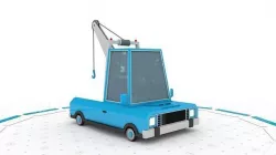 Crane - Low poly cartoon car 3D model