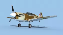 Curtiss P-40F Tomahawk V05 RAF 3D model
