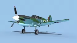 Curtiss P-40F Tomahawk V06 RAF 3D model