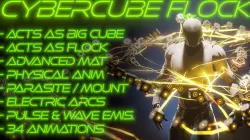 CyberCube Flock Low-poly 3D model