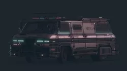 Cyberpunk Riot Van Low-poly 3D model