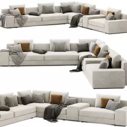 Daniels modular sofa set 02 by Minotti italia 3D model