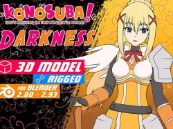 Darkness - Konosuba Anime - Blender Low-poly 3D model