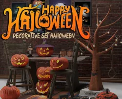 Decorative set halloween 3D model