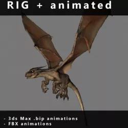Desert Dragon Low-poly 3D model
