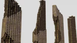 Destroyed Ruin Abandoned Buildings  Low-poly 3D model