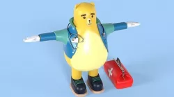 Doctor Bear Fantasy Character Low-poly 3D model