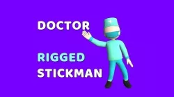 Doctor - Simple Low Poly Stickman Character Low-poly 3D model