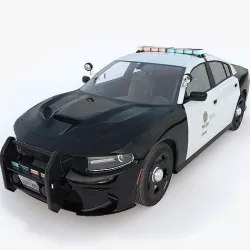 Dodge Charger SRT Hellcat LAPD Low-poly 3D model