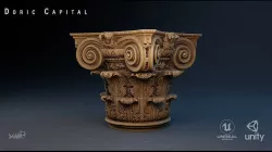 Doric Capital Model 8K Low-poly 3D model
