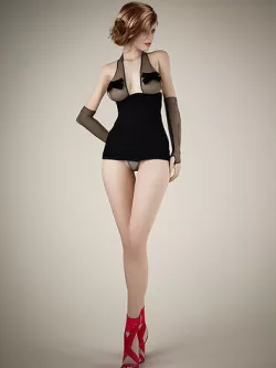 exy Girl in Black Bikini And high heels Posing Low-poly 3D model Low-poly 3D model