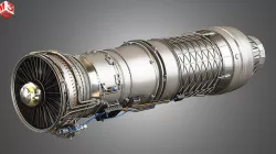 F100 - PW - 220 Turbofan Engine - with Interior Parts 3D model