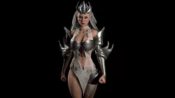 Fantasy Elf Queen  Low-poly 3D model