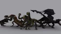 FANTASY LIZARDS PACK GAME READY ANIMATED MODELS Low-poly 3D model