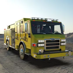 Firetruck Pierce Pumper Velocity chasis lowpoly Low-poly 3D model