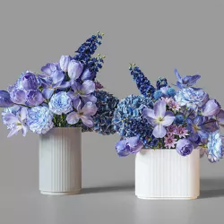 Flower Set 031 Blue Flowers 3D model