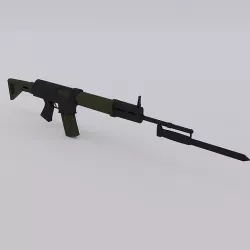 FN FNC assault rifle gun  Low-poly 3D model