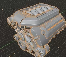 Ford Coyote Engine Low-poly 3D model