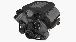 Ford Mustang 2011 Coyote engine Low-poly 3D model