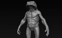 Frog Humanoid Creature 3D model